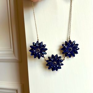 Navy floral statement necklace